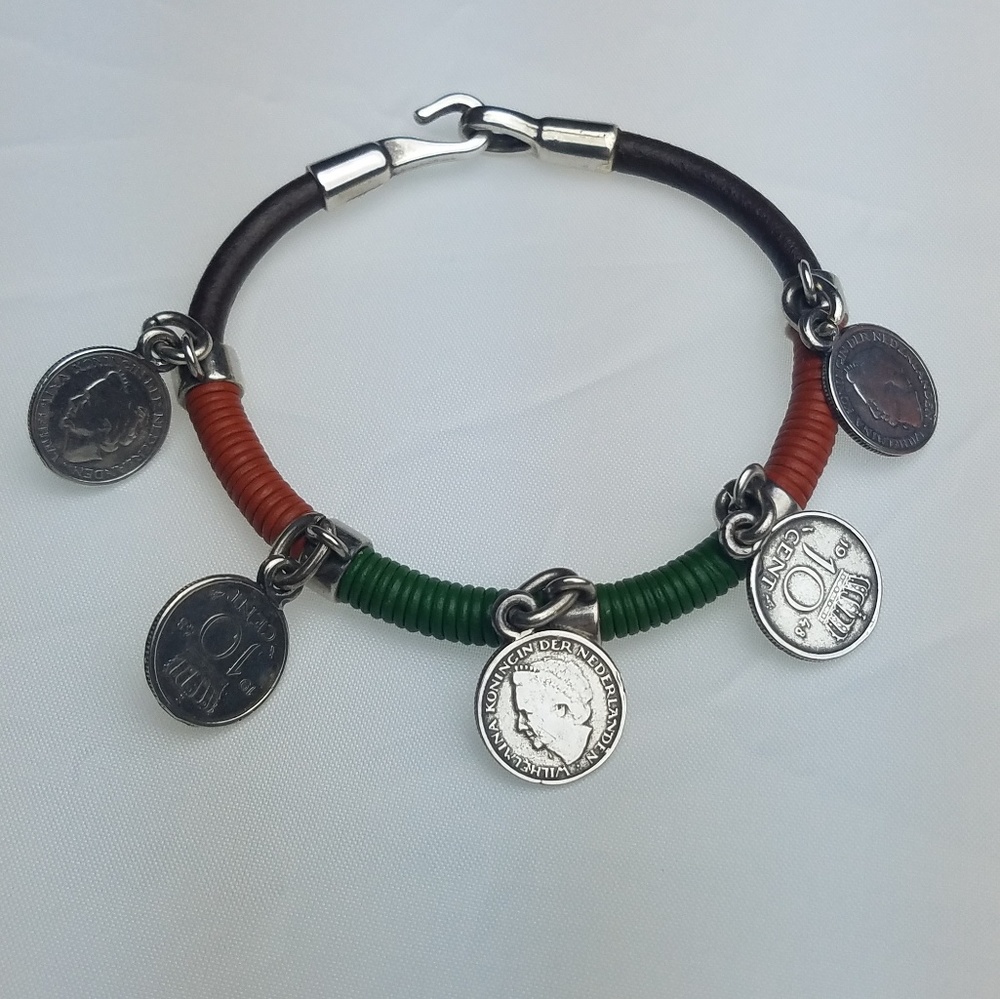 From Spain Leather Wrapped Coin Bracelet - Picture 7 of 7